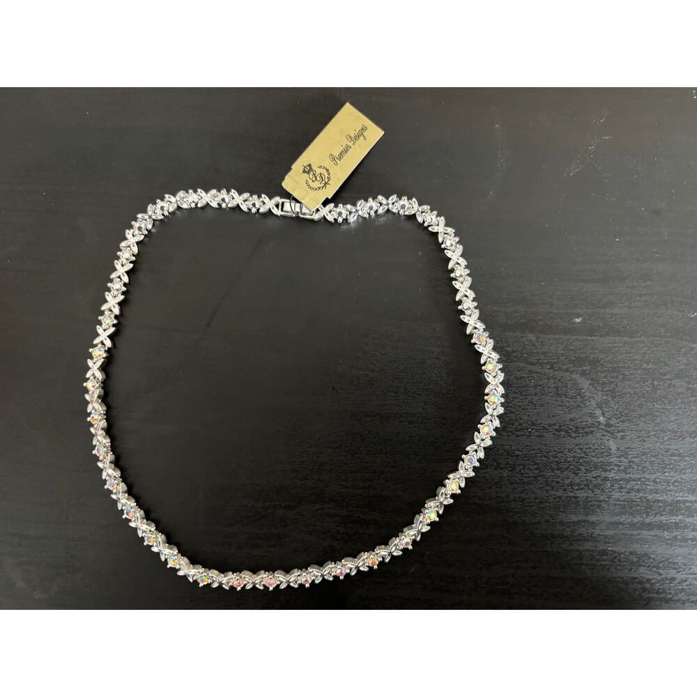 Premiere Designs Charisma Necklace Silver Tone with AB Stones New